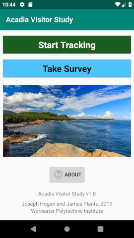 Screenshot of Acadia Visitor Study